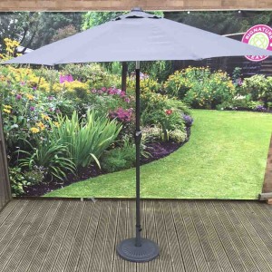Signature Weave Garden Furniture 2.5m Round Grey Table Parasol Signature Weave Garden Furniture 2.5m Round Grey Table Parasol