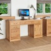 Mobel Oak Twin Pedestal Desk & Small Filing Cabinet COR06C+COR07A