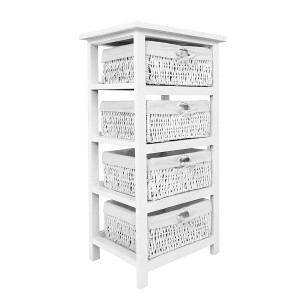 Coral Rustic Painted Furniture White Storage Unit with 4 Drawers Coral Rustic Painted Furniture White Storage Unit with 4 Drawers 2402189