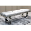 Vida Living Arianna Grey Marble Table 180cm 4 Pewter Belvedere Chairs & Bench Ari-180-GY-N+Bel-111-GY+Ari-111-BCH-PW