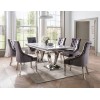 Vida Living Arturo Grey Marble 180cm Dining Table & 6 Belvedere Charcoal Chairs Aro-180-GY+Bel-111-CL(6)