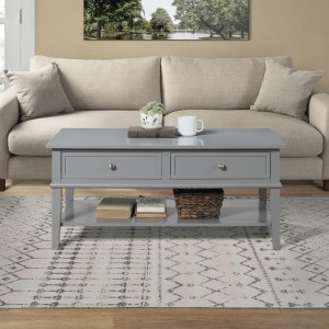 Franklin Wooden Furniture Grey Coffee Table with 2 Drawers Franklin Wooden Furniture Grey Coffee Table with 2 Drawers 7917815COMUK