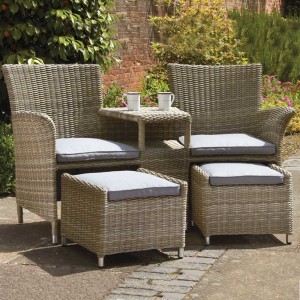 Royalcraft Garden Wentworth Rattan Companion Set With Footstools