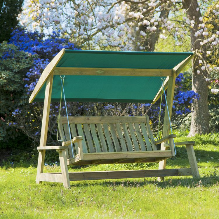 Alexander Rose Garden Furniture Solid Pine Farmers Swing Seat (Green) AR-PINE-301G