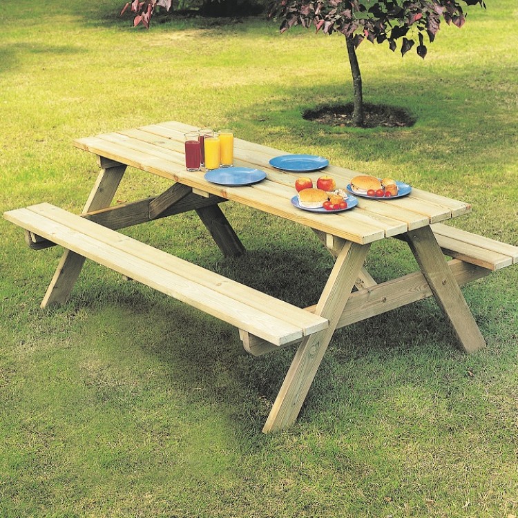 Alexander Rose Garden Furniture Solid Pine Woburn 6ft Picnic Table AR-PINE-316
