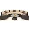 Maze Rattan Garden Furniture Brown Half Moon Sofa Set