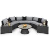 Maze Rattan Garden Furniture Grey Half Moon Sofa Set