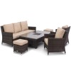 Maze Rattan Garden Furniture Venice Brown Dining Set with Ice Bucket & Rising Table