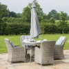 Maze Rattan Garden Furniture Oxford 4 Seat Round Dining Set With Venice Chairs