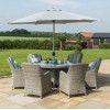 Maze Rattan Garden Furniture Oxford Round Ice Bucket Table with 6 Venice Chairs & Lazy Susan