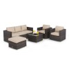 Maze Rattan Garden Furniture Georgia Garden Brown 3 Seat Sofa Set With Ice Bucket