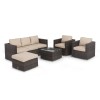 Maze Rattan Garden Furniture Georgia Garden Brown 3 Seat Sofa Set With Ice Bucket