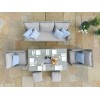 Maze Rattan Garden Furniture Oxford Venice Sofa Dining Set with Ice Bucket & Rising Table