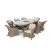 Winchester 8 Seat Oval Ice Bucket Dining Set with Heritage Chairs