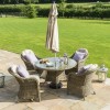 Maze Rattan Garden Furniture Winchester 4 Seater Dining Set with Heritage Chairs