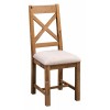 Aztec Solid Oak Furniture Rustic Cross Back Dining Chair Pair