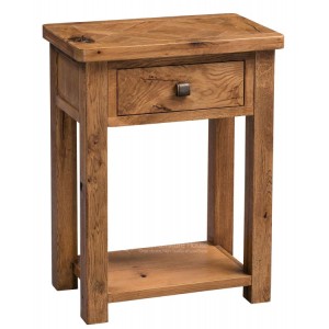 Aztec Solid Oak Furniture Rustic 1 Drawer Telephone Table Aztec Solid Oak Furniture Rustic 1 Drawer Telephone Table