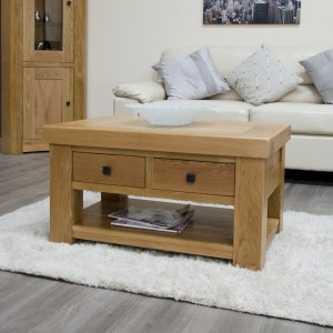 Bordeaux Solid Oak Furniture Coffee Table With Drawers Bordeaux Solid Oak Furniture Coffee Table With Drawers RG93X2CT