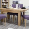 Bordeaux Solid Oak Furniture Single Leaf Extending Dining Table Set