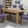 Bordeaux Solid Oak Furniture Single Leaf Extending Dining Table Set