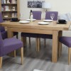 Bordeaux Solid Oak Furniture Single Leaf Extending Dining Table Set