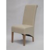 Trend Solid Oak Furniture Richmond Ivory Bonded Leather Dining Chair Pair