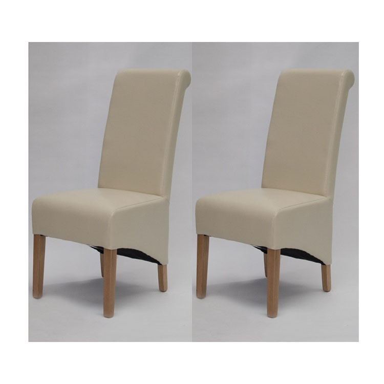 Trend Oak Richmond Ivory Bonded Leather, Home Goods Leather Dining Chairs Uk