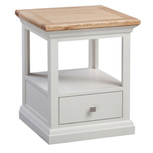 Cotswold Solid Oak Cream Painted Furniture 1 Drawer Lamp Table Cotswold Solid Oak Cream Painted Furniture 1 Drawer Lamp Table
