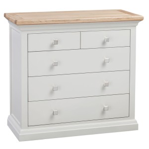 Cotswold Solid Oak Cream Painted Furniture 2 over 3 Chest of Drawers Cotswold Solid Oak Cream Painted Furniture 2 over 3 Chest of Drawers