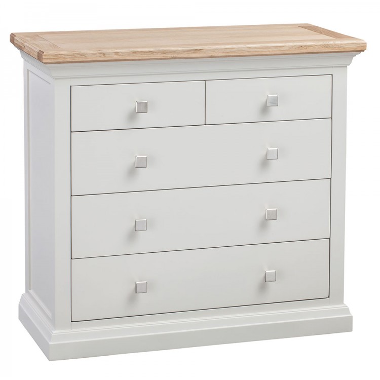 Cotswold Solid Oak Cream Painted Furniture 2 over 3 Chest of Drawers