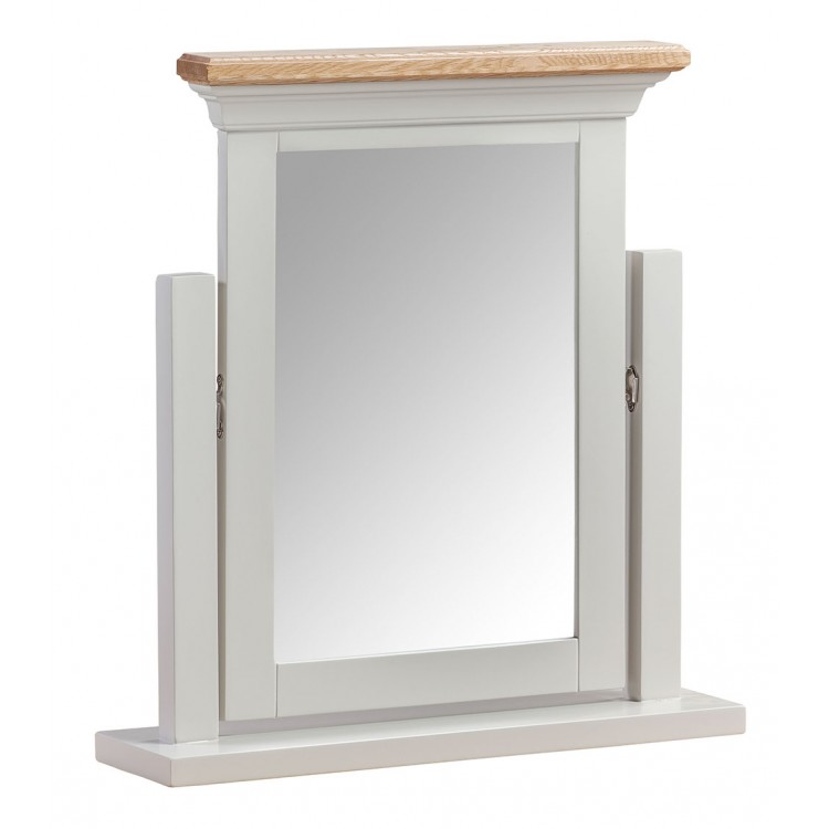 Cotswold Solid Oak Cream Painted Furniture Vanity Dressing Table Mirror