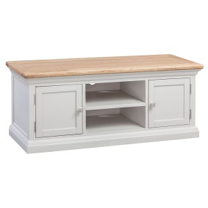 Cotswold Solid Oak Cream Painted Furniture Large 2 Door TV Cabinet Cotswold Solid Oak Cream Painted Furniture Large 2 Door TV Cabinet