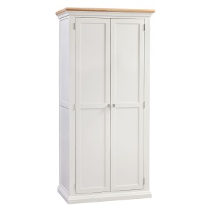 Cotswold Solid Oak Cream Painted Furniture 2 Door Ladies Double Wardrobe Cotswold Solid Oak Cream Painted Furniture 2 Door Ladies Double Wardrobe