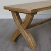 Deluxe Solid Oak Furniture X Leg Bench DLXXB