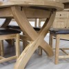 Deluxe Solid Oak Furniture X Leg Oval Dining Table