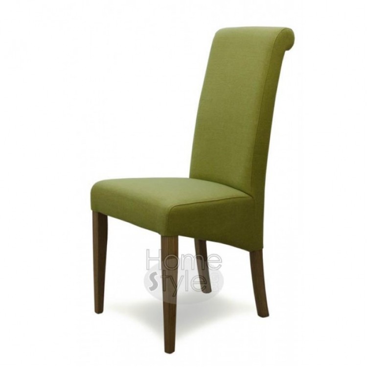 Homestyle Opus Oak Furniture Italia Green Fabric Chair (Pair)