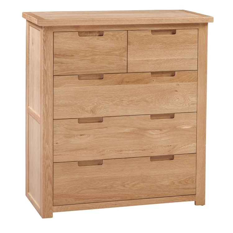 Moderna Solid Oak Furniture Modern 2 over 3 Chest of Drawers