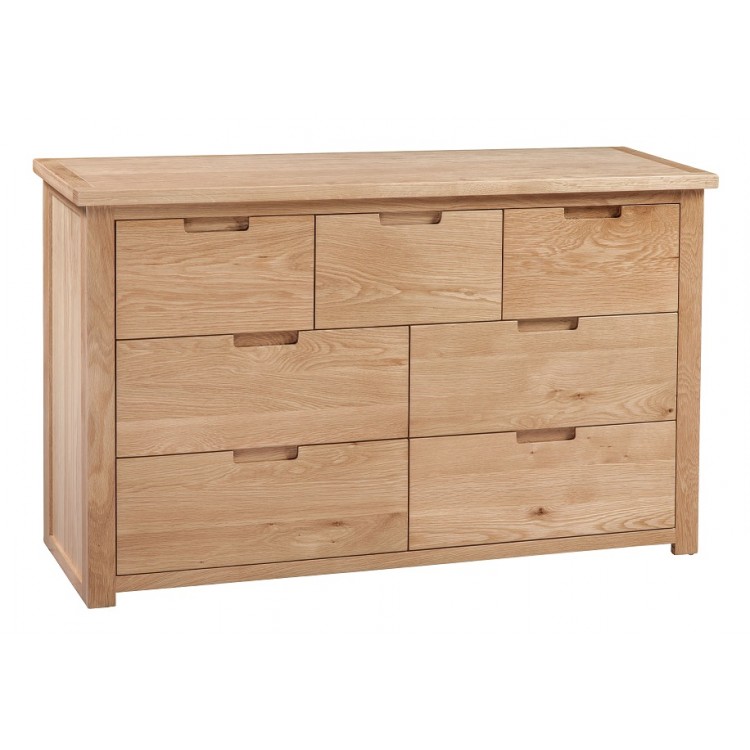 Moderna Solid Oak Furniture Modern 3 over 4 Chest of Drawers