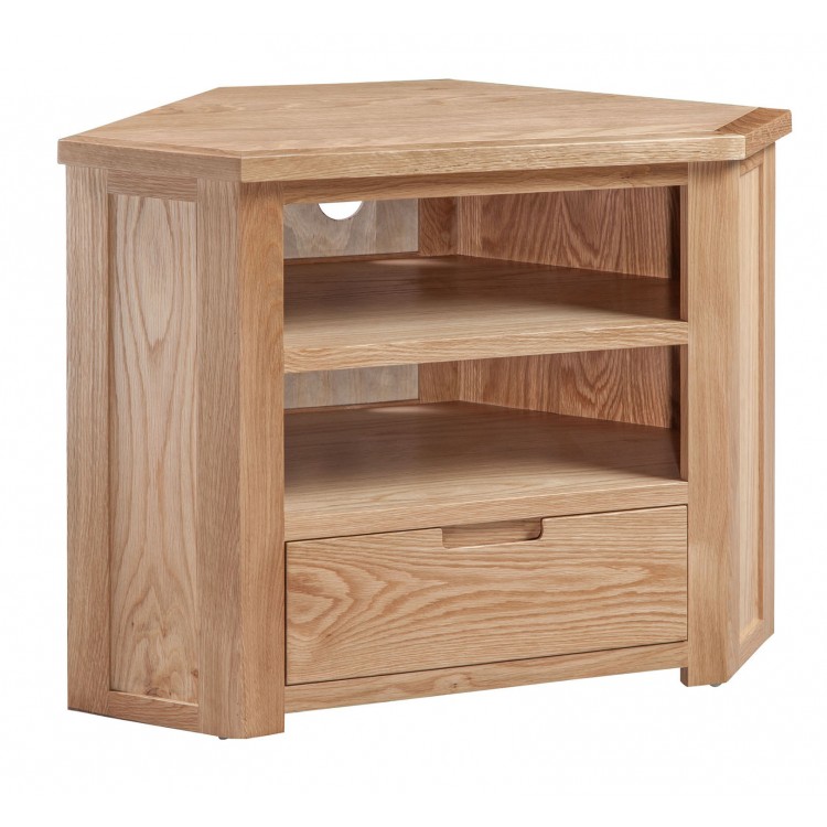 Moderna Solid Oak Furniture Corner TV Unit