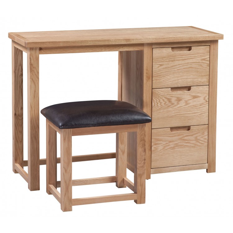 Moderna Solid Oak Furniture Dressing Table and Stool Set