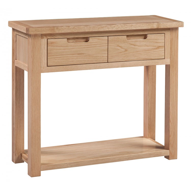 Moderna Solid Oak Furniture 2 Drawer Console Table