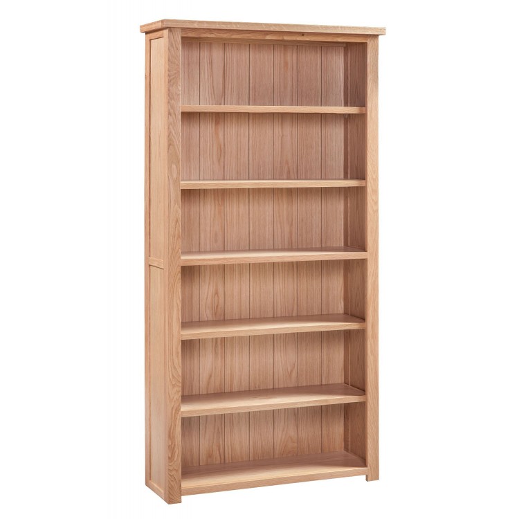 Moderna Solid Oak Furniture Large 5 Shelf Bookcase