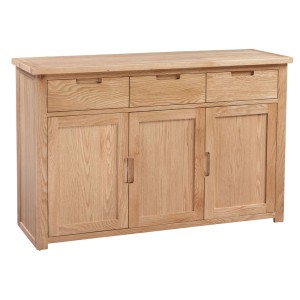 Moderna Solid Oak Furniture Large 3 Door 3 Drawer Sideboard Moderna Solid Oak Furniture Large 3 Door 3 Drawer Sideboard