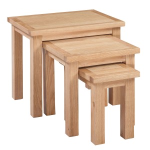 Moderna Solid Oak Furniture Nest of 3 Tables Moderna Solid Oak Furniture Nest of 3 Tables