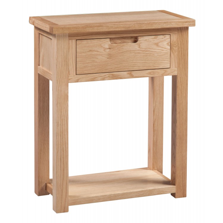 Moderna Solid Oak Furniture Small 1 Drawer Console Table