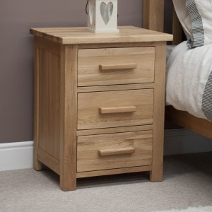 Opus Solid Oak Furniture 3 Drawer Bedside Cabinet Opus Solid Oak Furniture 3 Drawer Bedside Cabinet