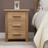 Opus Solid Oak Furniture 3 Drawer Bedside Cabinet