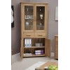 Opus Solid Oak Furniture Glass 4 Door Library Unit