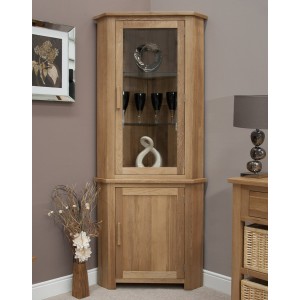 Opus Solid Oak Furniture Corner Display Unit Opus Solid Oak Furniture Corner Display Unit