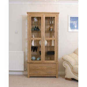 Opus Solid Oak Furniture Glass Display Cabinet Opus Solid Oak Furniture Glass Display Cabinet